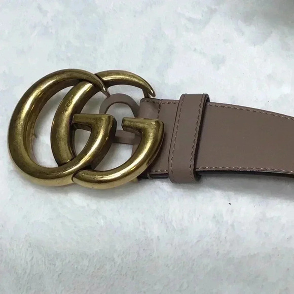 Gucci SZ 36 Nude Marmont GG Buckle Belt - Picture 6 of 9